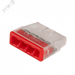 Клеммы монтажные PTC-4P 2273-204 450V 32A 0,14-4.0mm2 , 4 отверстия,  прозрачные,/ 50 шт.