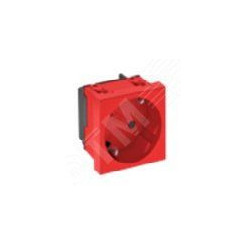 Розетка одинарная 33° с заземляющим контактом 250 В 16A (красный)