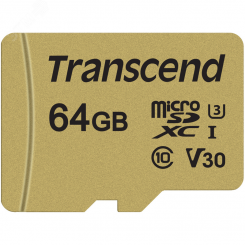 Карта памяти 64GB MicroSD 500S UHS I, SDXC, V30, U3, 95 МБ/с, Class 10