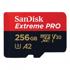 Карта памяти 256GB MicroSD Extreme Pro UHS I, V30, U3, A2, SDXC, 200 МБ/с, Class 10