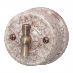 Выключатель Лизетта 1кл. проходной, керамика, цвет мрамор Выключатель Лизетта 1кл. проходной, керамика, цвет мрамор