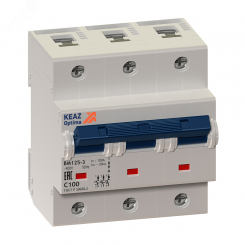 Выключатель автоматический трехполюсный 100А D 14кА OptiDin BM125-3D100-14ln-УХЛ3