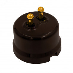 Выключатель Лизетта 2-кл., пластик, цвет Коричневый, Золото (тумблерный) Выключатель Лизетта 2-кл., пластик, цвет Коричневый, Золото (тумблерный)