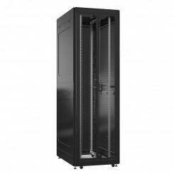 Шкаф серверный 42U 800х1000 передняя дверь: двустворчатая перфорированная IP20. задняя дверь: одностворчатая перфорированная IP20. боковые панели: глухой металл. цвет: черный RAL9005 