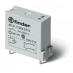 Реле низкопрофильное миниатюрное электромеханическое, монтаж на печатную плату, выводы с шагом 3.5мм, 1NO 16A, контакты AgCdO, катушка 12В DС (чувствит.), степень защиты RTII