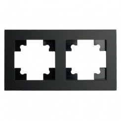 Рамка 2-местная, стекло, серия Катрин, GFR00-7002-05, черный Рамка 2-местная, стекло, серия Катрин, GFR00-7002-05, черный