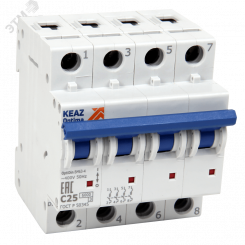 Выключатель автоматический четырехполюсный 50А D 6кА AC OptiDin BM63-4D50-ОМ4-РЕГ