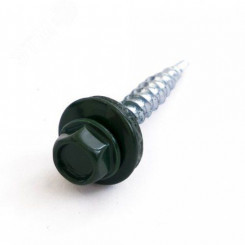 Саморез 5,5х19 кровельный RAL 6005 зеленый (100 шт/уп) Саморез 5,5х19 кровельный RAL 6005 зеленый (100 шт/уп)