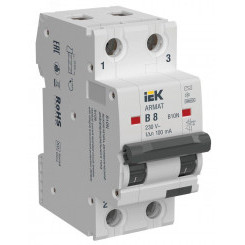 ARMAT Автоматический выключатель дифференциального тока B10N 2P B8 100мА тип AC IEK