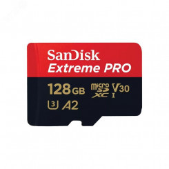 Карта памяти 128GB MicroSD Extreme Pro UHS I, V30, U3, A2, SDXC, 200 МБ/с, Class 10