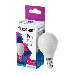 Лампа светодиодная LED 14Вт Шар 220В Е14 D45х80 6500К холодный 1260 лм