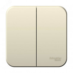 BLANCA двухклавишный выключатель наружный (cх.5), 6а, 250в, молочный BLANCA двухклавишный выключатель наружный (cх.5), 6а, 250в, молочный