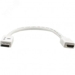 Кабель-переходник DisplayPort M на HDMI F, 0.3 м., белый