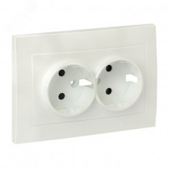 Валенсия лицевая панель розетки 2-местной с/з 16А жемчуг с защ. штор. Валенсия лицевая панель розетки 2-местной с/з 16А жемчуг с защ. штор.