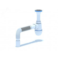 Сифон для умывальника АНИ 1 1/4'X40 с гибкой трубой 40х40 литой выпуск