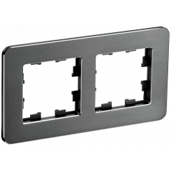 BRITE Рамка 2 поста РУ-2-1-Бр металл титан RE IEK BRITE Рамка 2 поста РУ-2-1-Бр металл титан RE IEK