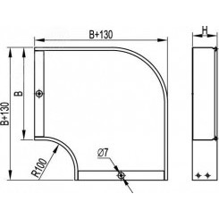 Угол CPO 90 горизонтальный 90 градусов 400x50 в комплекте с крепежными элементами и соединительными пластинами