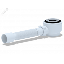 Сифон для душевого поддона АНИ 1 1/2'x50 клик-клак с гибкой трубой 375х40х50 хром