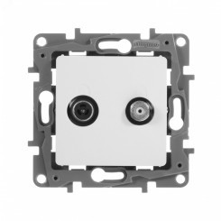 ETIKA Розетка телевизионная TV/SAT двухкабельная белая ETIKA Розетка телевизионная TV/SAT двухкабельная белая