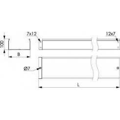 Лоток листовой 50х10 L=3000мм толщина 1.2мм цинк-ламельный