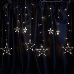 Гирлянда бахрома Звезды LED 5000К 3x1м Гирлянда бахрома Звезды LED 5000К 3x1м