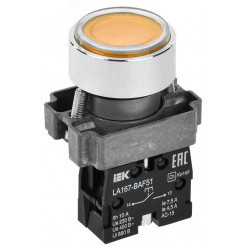 Кнопка LA167-BAF51 d=22мм 1з желтая