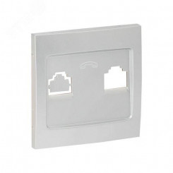 Валенсия лицевая панель розетки Phone 1-местная сталь Валенсия лицевая панель розетки Phone 1-местная сталь
