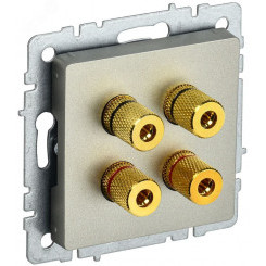 BRITE Аудиорозетка 4 поста РА10-БрШ шампань BRITE Аудиорозетка 4 поста РА10-БрШ шампань