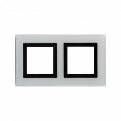 Рамка из натурального стекла, ''Avanti'', светло-серая, 4 модуля Рамка из натурального стекла, ''Avanti'', светло-серая, 4 модуля