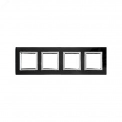 Рамка из натурального стекла, ''Avanti'', черная, 8 модулей Рамка из натурального стекла, ''Avanti'', черная, 8 модулей
