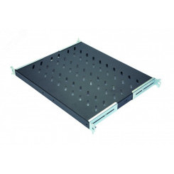 Полка стационарная 1U до 50кг 370мм для шкафов глубиной 600 мм регулируемые кронштейны черный антрацит Полка стационарная 1U до 50кг 370мм для шкафов глубиной 600 мм регулируемые кронштейны черный антрацит