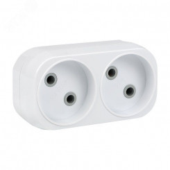 Тройник на 2 розетки без заземления 6А