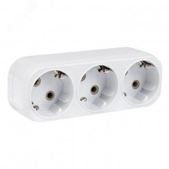 Тройник на 3 гнезда с заземлением 16А