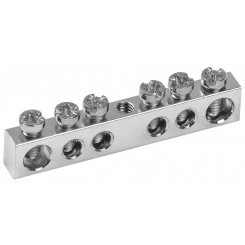 Шина PEN ''земля-ноль'' 6х9мм 6/1 Ni (6групп/крепеж по центру) Шина PEN ''земля-ноль'' 6х9мм 6/1 Ni (6групп/крепеж по центру)