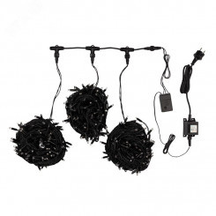 Гирлянда LED ClipLight 24 V, 3 нити по 20 м, свечение с динамикой, диоды белые