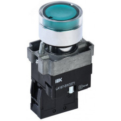 Кнопка LA167-BW3371 d=22мм RC 1з с подсвет. зеленая