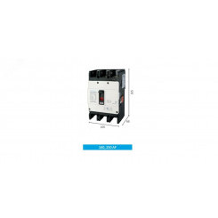 Выключатель автоматический в литом корпусе типа HGM, типоразмера 250AF, арт.HGM250E3PT4S0000C00150F (150А, 20кА, 3 полюса, регулируемый термомагнитный расцепитель, переднее подключение)