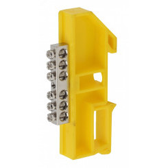 Шина PE Земля на на DIN-изол ШНИ-6х9-6 никелированная Д-Желт Шина PE Земля на на DIN-изол ШНИ-6х9-6 никелированная Д-Желт