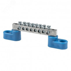 Шина нулевая N 63.08 (2 изолятора стойка) никель Шина нулевая N 63.08 (2 изолятора стойка) никель