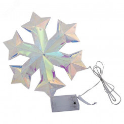 Светильник декоративный Снежинка на батарейках 3AA не в комплекте 100 светодиодов Белый свет Цвет корпуса радужный TM Uniel ULD-R512 3АА SNOWFLAKE