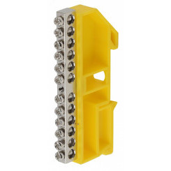 Шина PE Земля на на DIN-изол ШНИ-6х9-12 никелированная Д-Жел Шина PE Земля на на DIN-изол ШНИ-6х9-12 никелированная Д-Жел