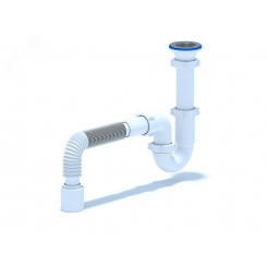 Сифон для мойки АНИ 1 1/2'X40 прямоточный с гибкой трубой 40x50