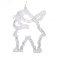 Фигура светодиодная Санта Клаус на присоске с подвесом, белый