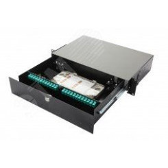 Панель коммутационная 19 дюймов 2U выдвижная корпус 48 адаптеров 50/125 OM3 Панель коммутационная 19 дюймов 2U выдвижная корпус 48 адаптеров 50/125 OM3