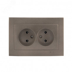 Валенсия лицевая панель розетка 2-местной б/з 10А графит с защ. штор.