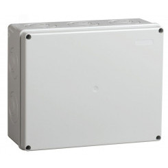 Коробка КМ41342 распаячная для открытой проводки 240х195х90мм IP55 (RAL7035 монтажная плата кабельные вводы 5 шт) Коробка КМ41342 распаячная для открытой проводки 240х195х90мм IP55 (RAL7035 монтажная плата кабельные вводы 5 шт)