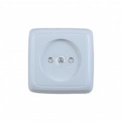 Розетка наружная со шторками с изоляционной пластиной белая