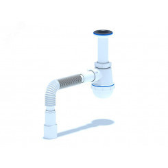 Сифон для мойки АНИ Грот 1 1/2'X40 литой выпуск с гибкой трубой 40х40/50