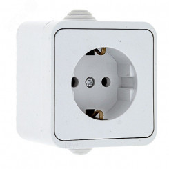 Прага Розетка 16А с заземлением IP44 белая