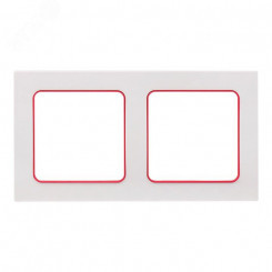 Стокгольм Рамка 2-местная белая с линией цвета красный Стокгольм Рамка 2-местная белая с линией цвета красный